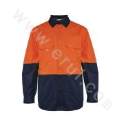 Hi-visibility Two Tone Sleeve Cotton Drill Shirt