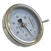 Movable external thread-type  bimetal thermometer